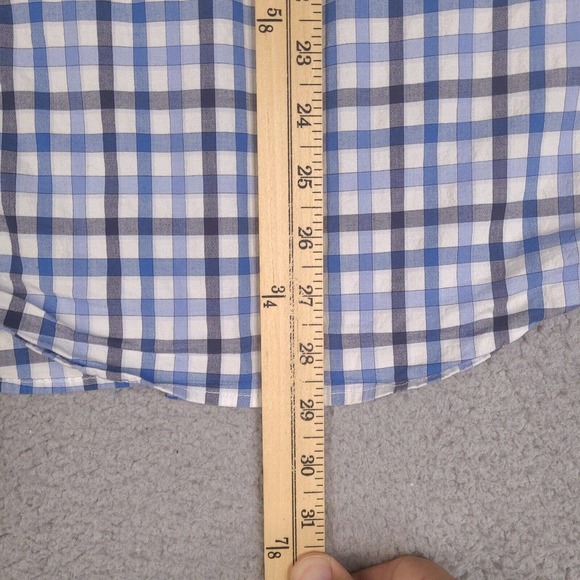 Nat Nast Shirt Mens Large White Blue Plaid Long Sleeve Button Down Cotton Blend - Picture 14 of 15